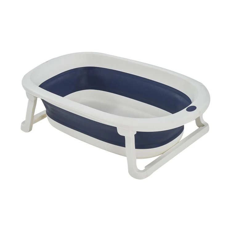 

Popular style for kid Hot selling folding baby bath tub with stand, Dark Blue