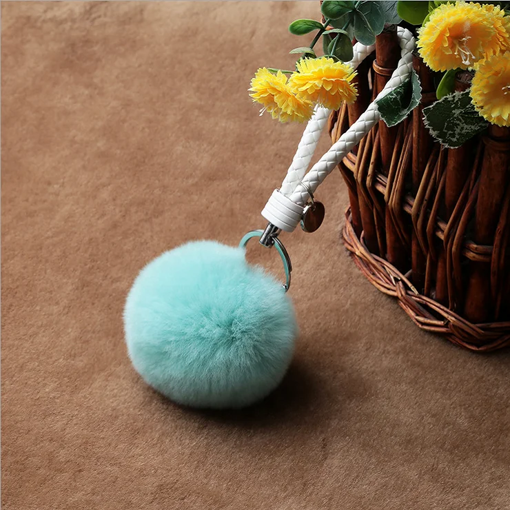 
Good quality Factory wholesale car real rex rabbit fur pom balls 