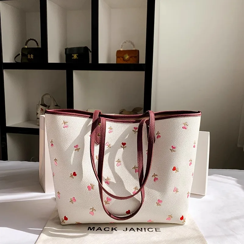 Guangzhou factory wholesale 2023 new fashion women's handbag PU Tote bag large capacity single shoulder bag customized logo