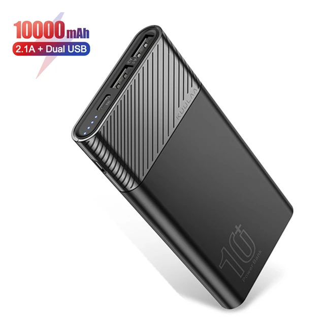 

KUULAA Cheap 2.1A Slim Double USB External Battery Mobile Charger Portable Charging Powerbanks Powerbank Power Bank 10000 mAh