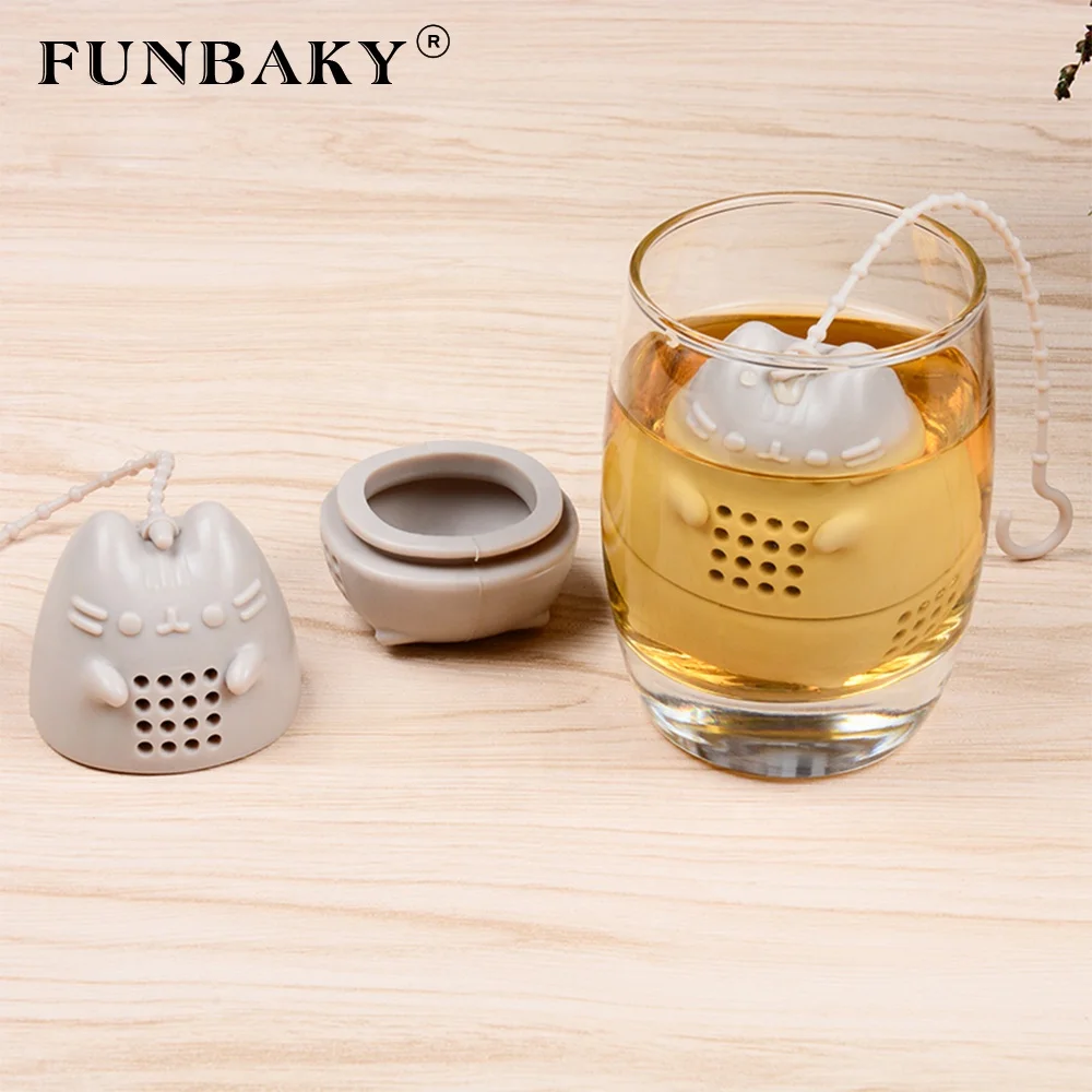 

FUNBAKY Cute Silicone Tea Strainer Totoro Shape Reusable Tea Bags Creative Herb Loose Chinchilla Tea Filter Infuser, Customized color