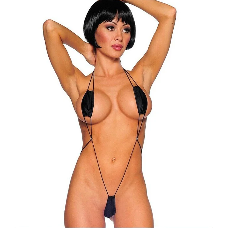 

wholesale 2020 woman swimwear girl swimsuit sexy mini size brazilian micro string thong bandeau bikini, Black