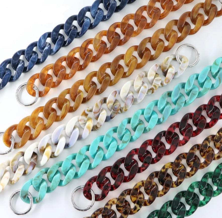 

22 colors resin acrylic bag chains handle accessories 40cm