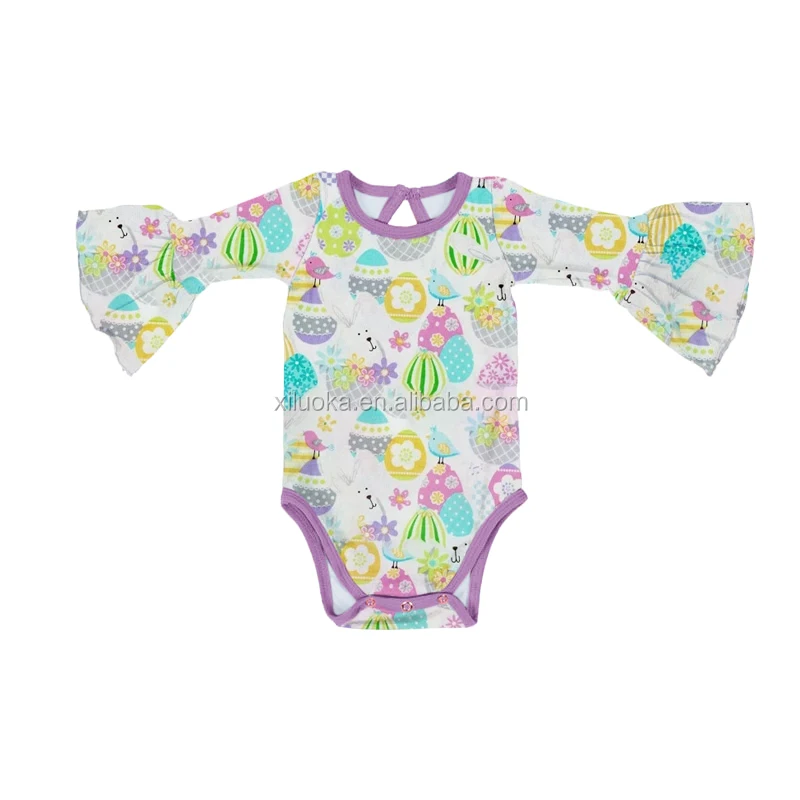 

Hot Sale Baby Romper Easter Day Rabbit bunny Pattern Romper Super Cute Set Bell Sleeve Children Clothing Baby Romper, Picture