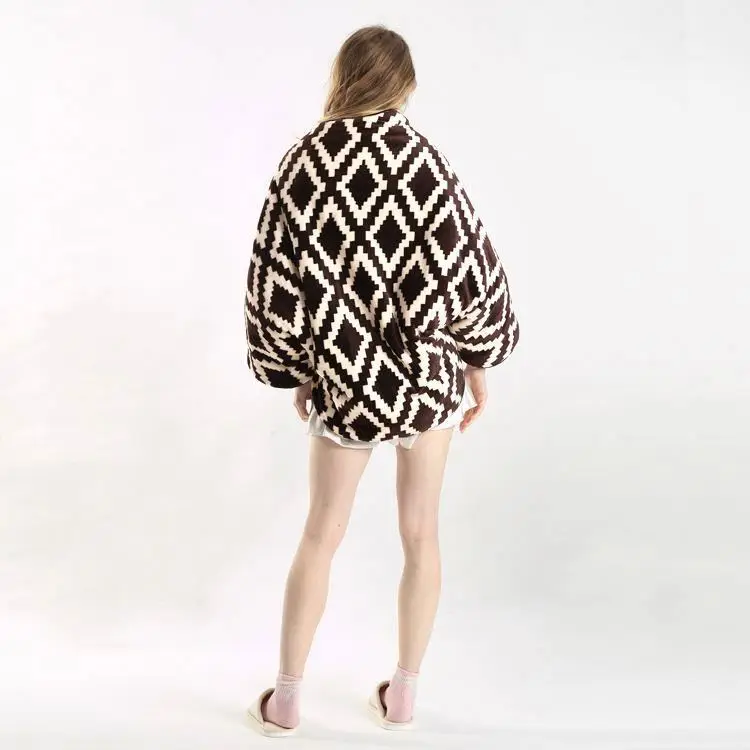 
New product 100% Polyester flannel round heated throw 