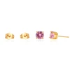 2019 wholesale colorful CZ single stone 18K gold plated jewelry earrings Ladies women korean Stud Earrings