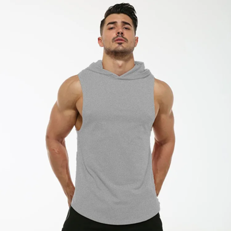 

Men's Athleisure Vest Running Fitness Hooded Breathable Pullover Vest