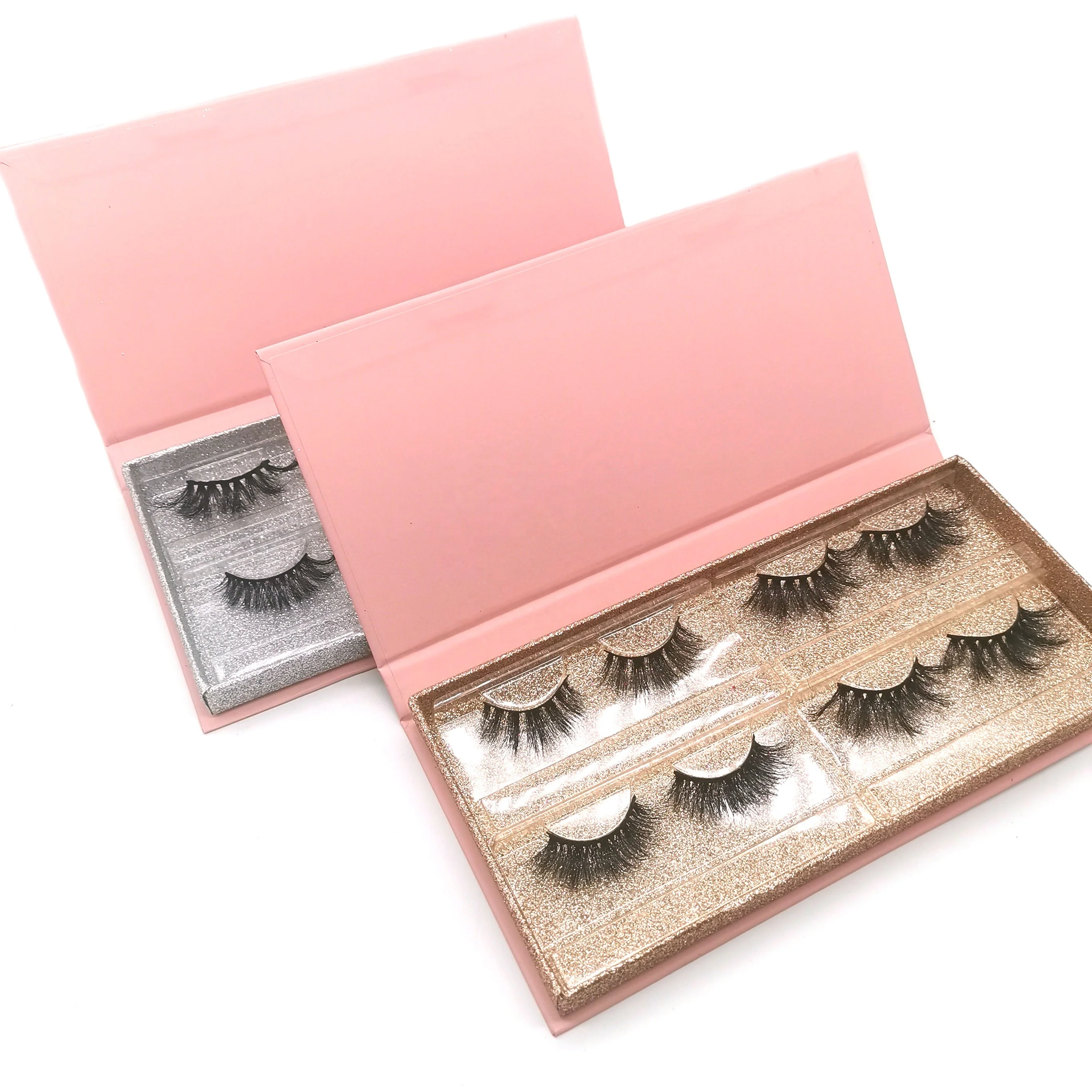 

ready to ship 4 pairs custom false mink eyelash packaging book lash book