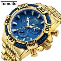 

TEMEITE new multi-function men's watch waterproof military steel belt men's watch