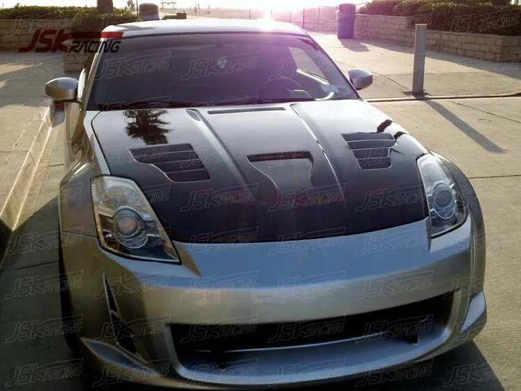 Vt Style Carbon Fiber Hood For 20062008 Nissan 350z Z33 Buy Vt 350z