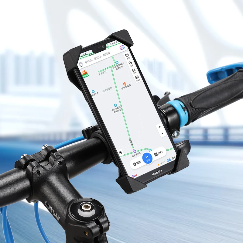 

Universal rotation handle bar bracket motorcycle phone mount GPS adjustable mountain bike mobile phone holder, Black