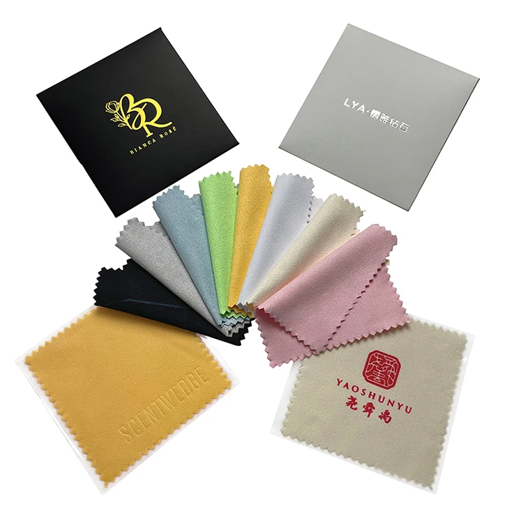 Luxury Microfiber Embossed Printed Wholesale Custom Logo Jewelry Polishing Cloth with Logo