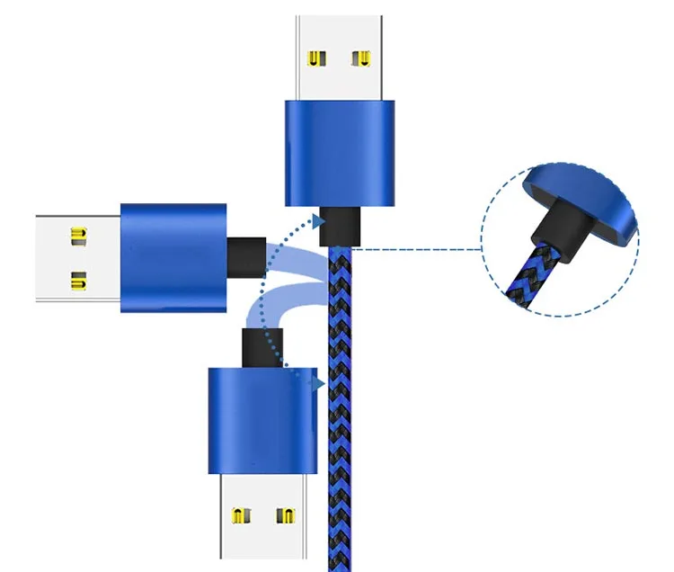 1m 3.3FT Nylon Braided LED Magnetic Micro USB Type C Charging Cable For Iphone - ANKUX.COM