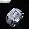Gold Wedding Rings Foreverone 8 Heart&Arrows VVS1 D-F Round Cut Moissanite Diamond Men Rings