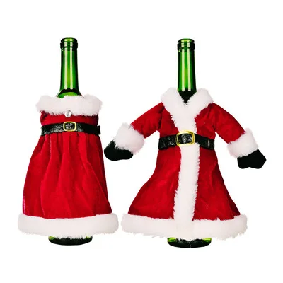 

Free Shipping Home 2021 Navidad Noel Christmas Ornaments Xmas Gift Happy New Year 2022 Christmas Wine Bottle Ornament Cover