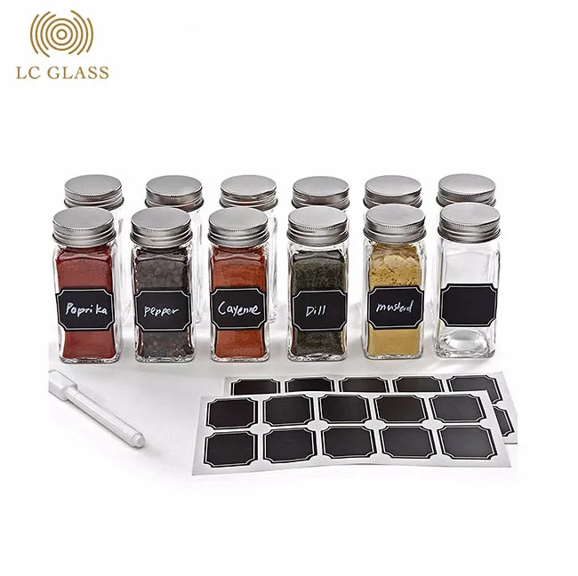 

Square Glass Spice Containers 70ML Spice Jars Bottles, Square 70ML Cruet Glass Spice Jars with Shaker Tops Lids, Customized color