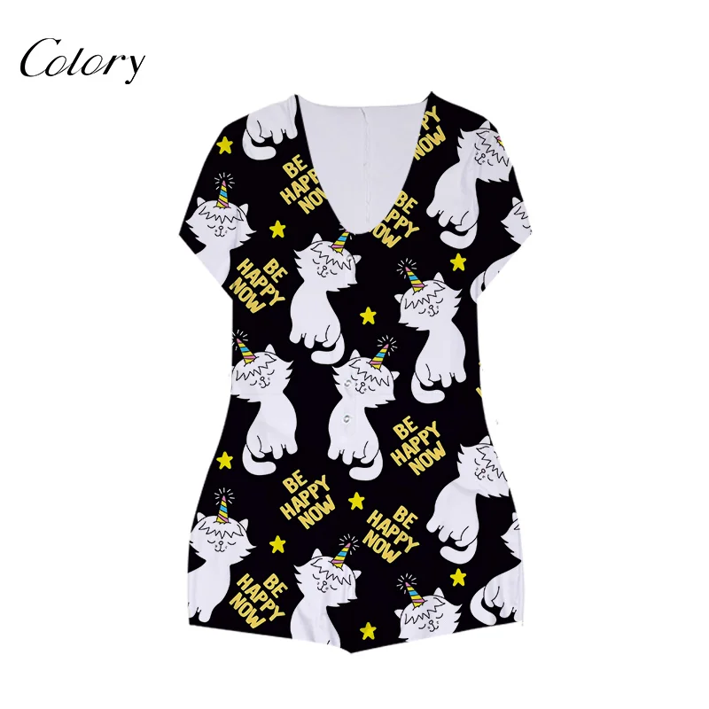 

Colory Palin Color Onesie Custom Women Pajamas, Picture shows