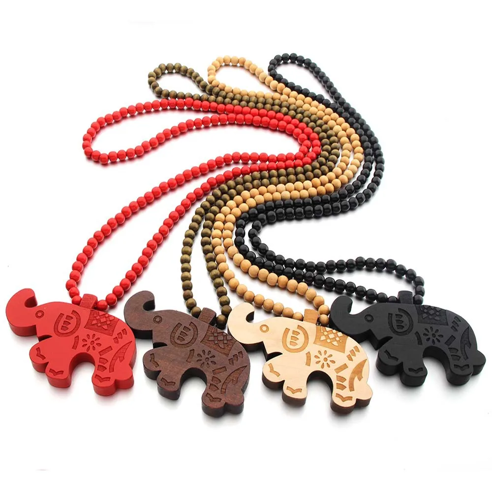 

Hip hop trendsetter wooden Elephant Pendant hip hop Necklace