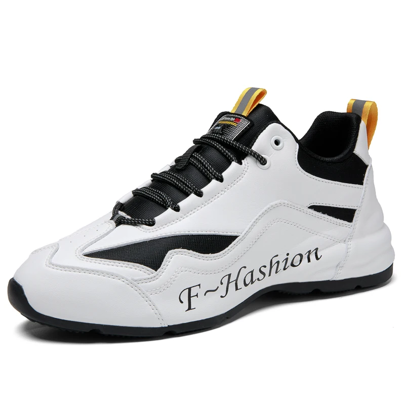 

New popular whole sale shoes for men white leather sneaker men Height Increasing zapatos