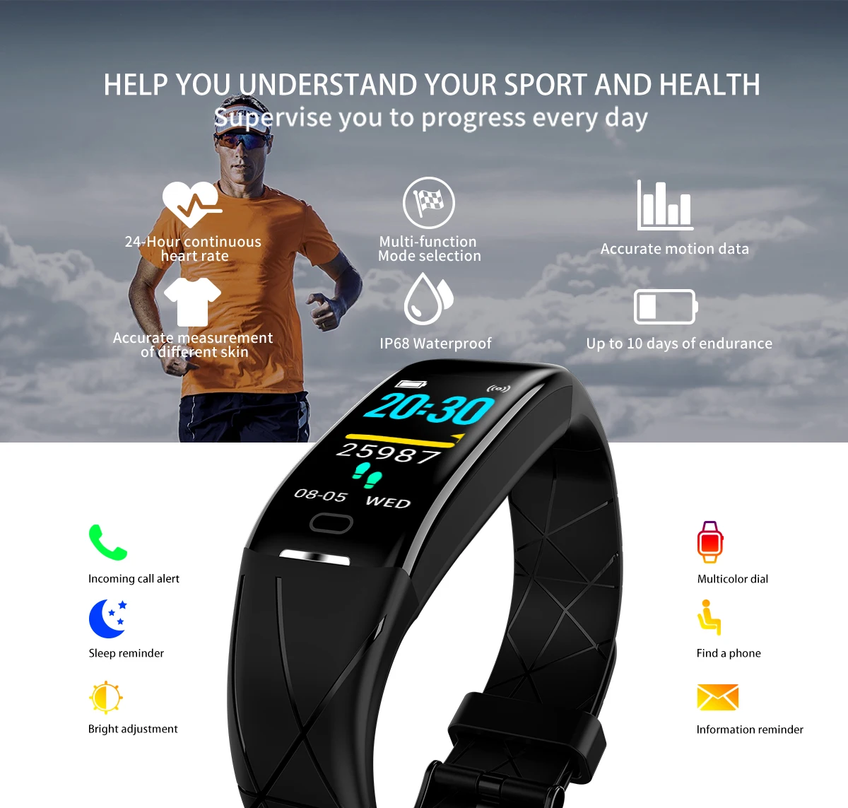 Z21 Plus Smart Band Multiple Sports Mode Watch Bracelet Fitness Tracker Call Message Reminder IP68 Waterproof Smart Wristband