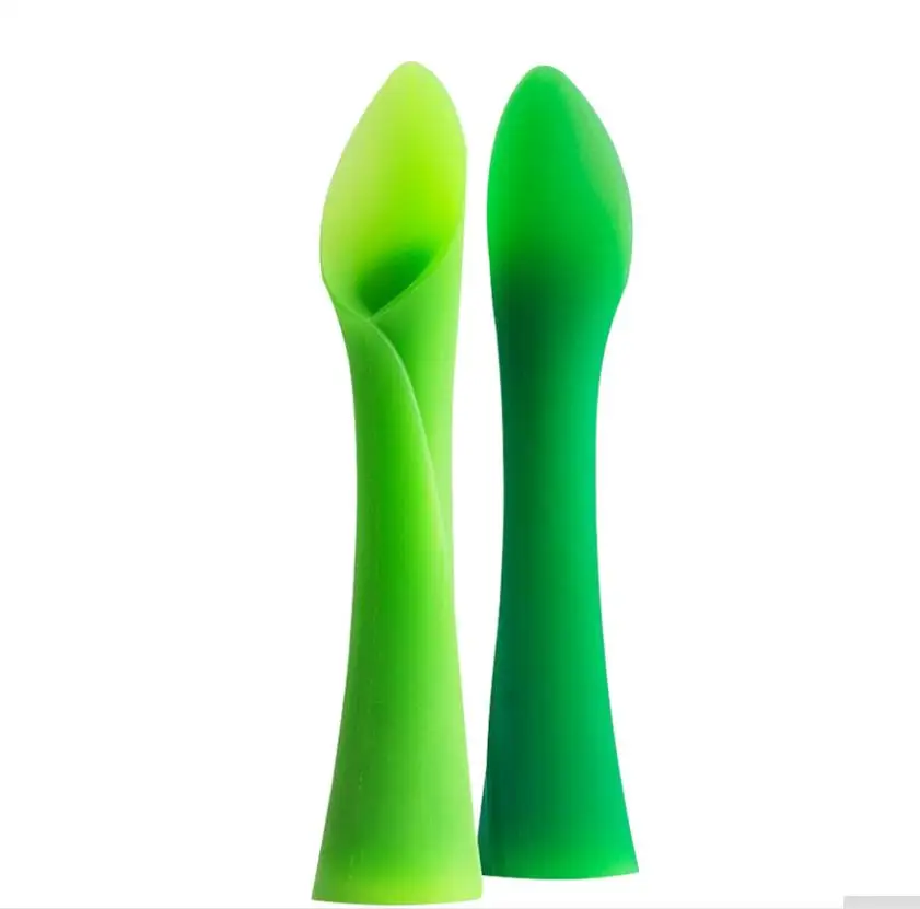 

Approved Infant Rice Paste Training Flexible Spoon Leaf Tooth Gel Spoon Teether For Baby Led Weaning Silicone Spoon, Green