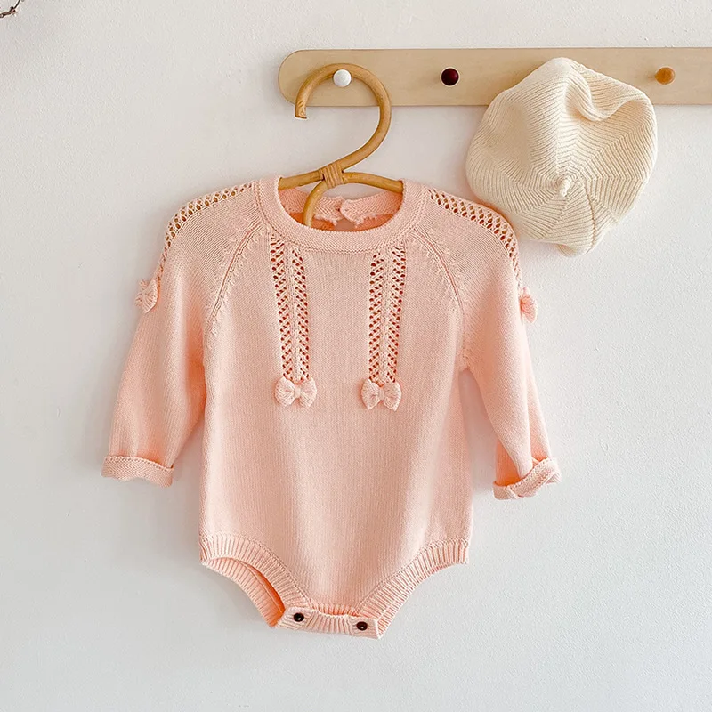 

Wholesale Baby Girls Pure Cotton Knitted Romper, Customized color