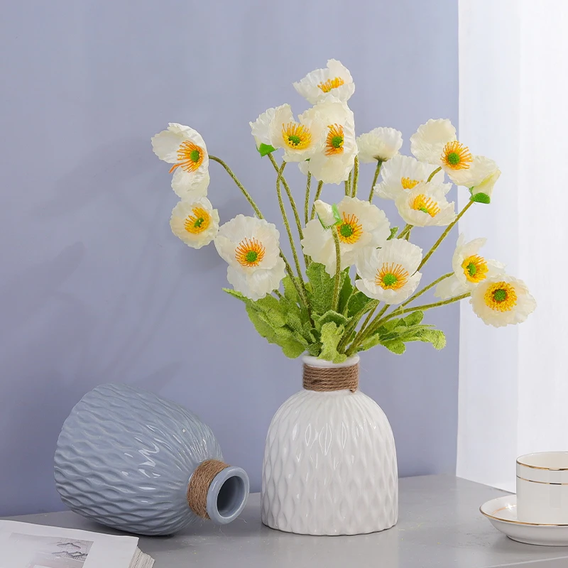 

Modern home decoration office flower arrangement ornaments ceramic & porcelain vases blue ceramic round vases, White/ blue