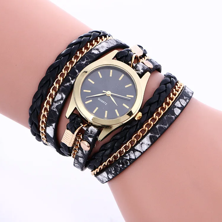 

Hot-selling winding watch multi-color face alloy ladies bracelet quartz watch, Picture shows