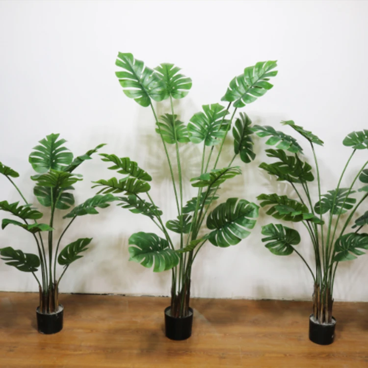 

I54 High Simulation Gorgeous Decoration Collection Thin-stalked Monstera Potted Artificial Plant