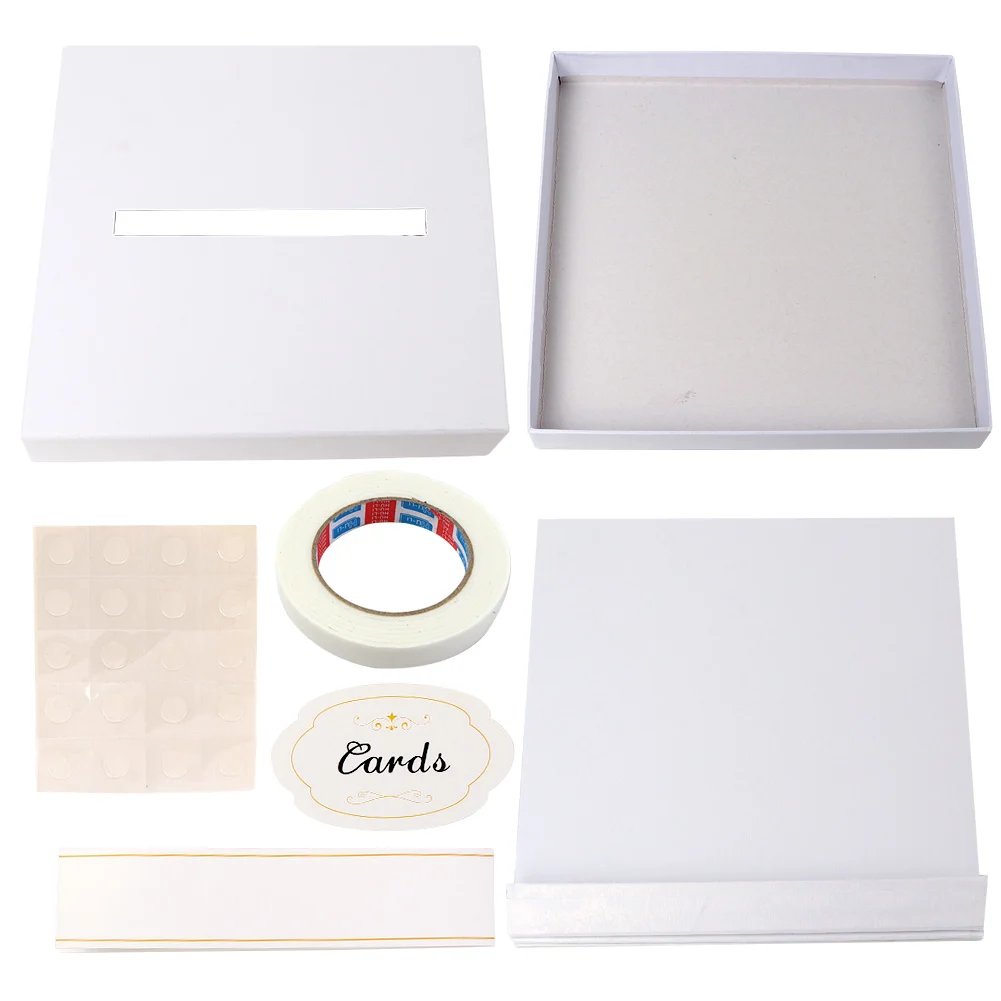 Ourwarm 3 Colors Large Size Paper Textured Money Box Wedding Gift Card