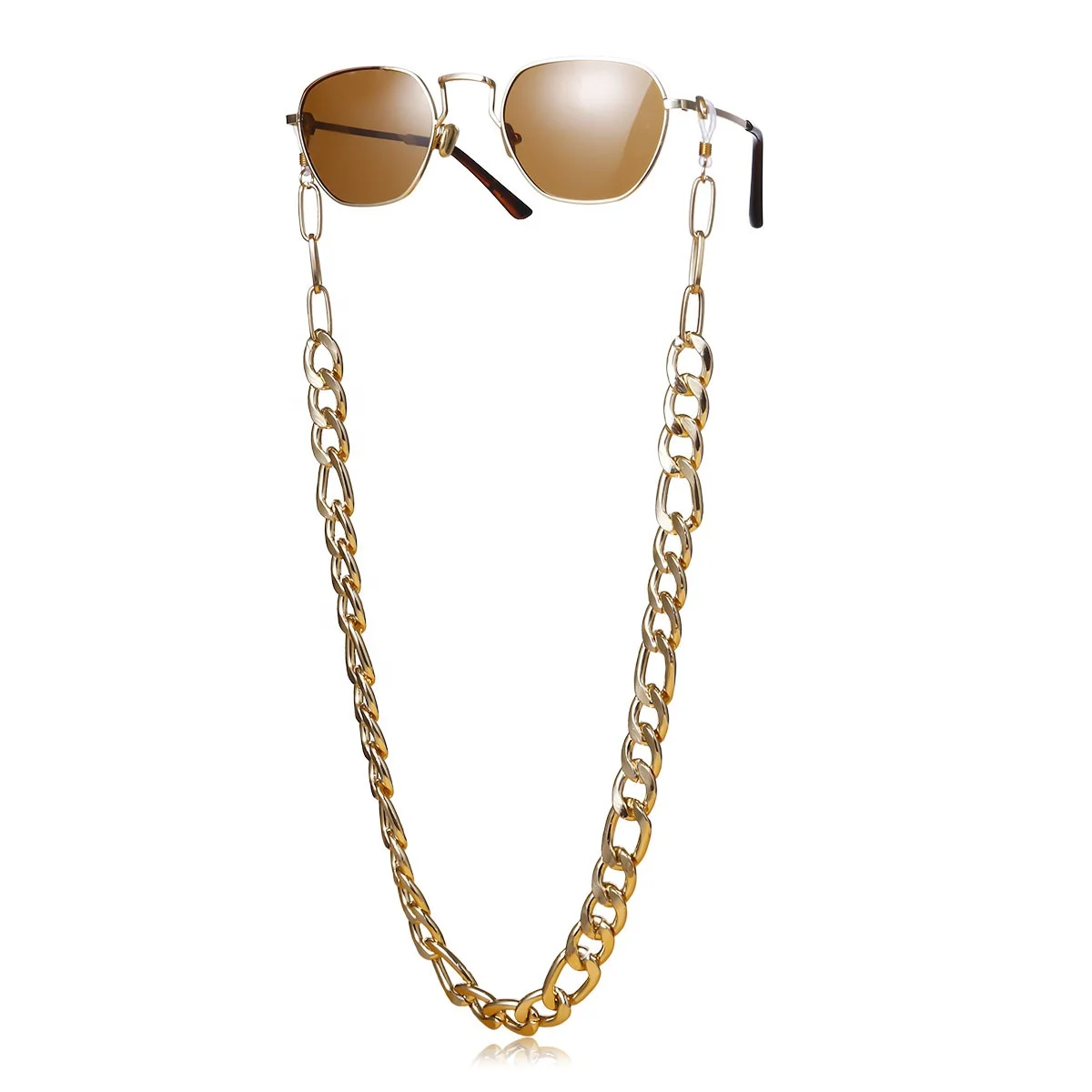 

U - shaped cold wind neutral accessories female personality punk aluminum chain geometry sunglasses chain, Gold