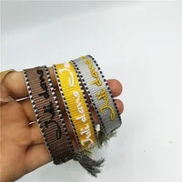 

Fashion handmade cotton bracelet with letters& friendship bracelet ,cotton woven bracelet for with embroidery logo