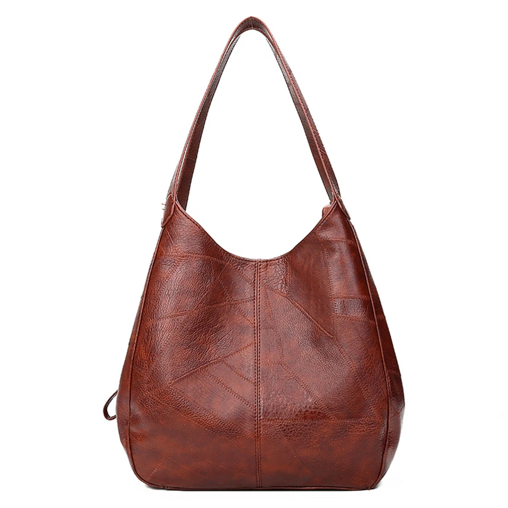 

OEM simple design women Shoulder Bags soft PU leather ladies Tote bags, Brown, black or customized