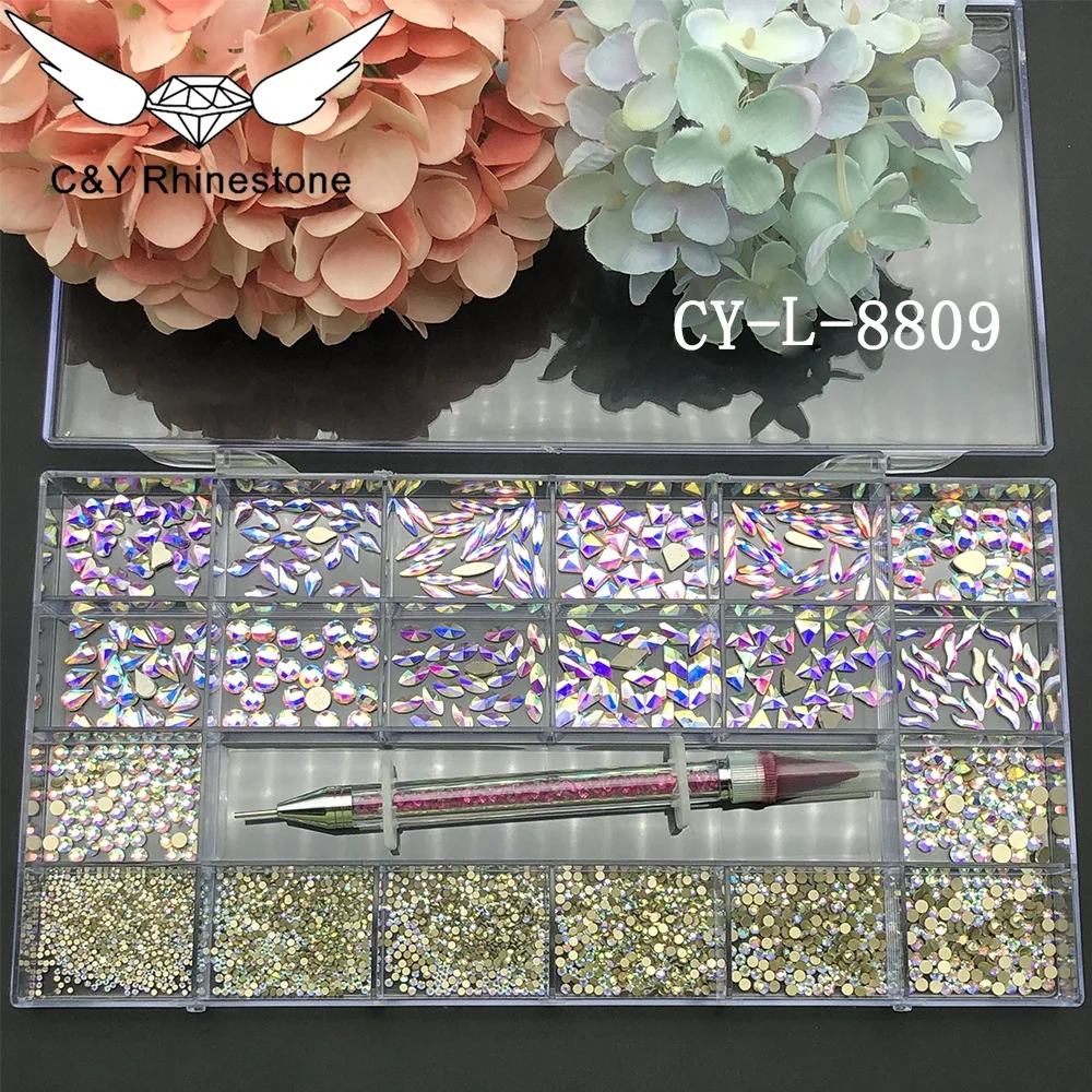 

CY 2800PCS Flat Back Rhinestones Glass Nail Charms Art Bulk Accessories Crystal Rhinestones