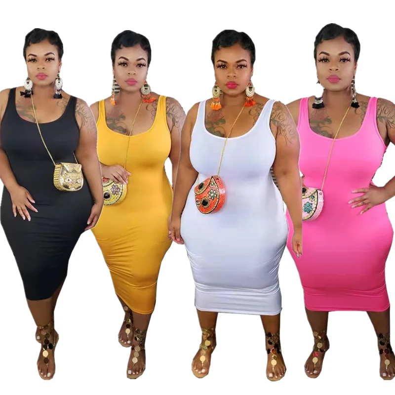 

2021 Summer Fashion Oversize Women Casual Solid suit Plus Size Women Clothing Summer Dress lady