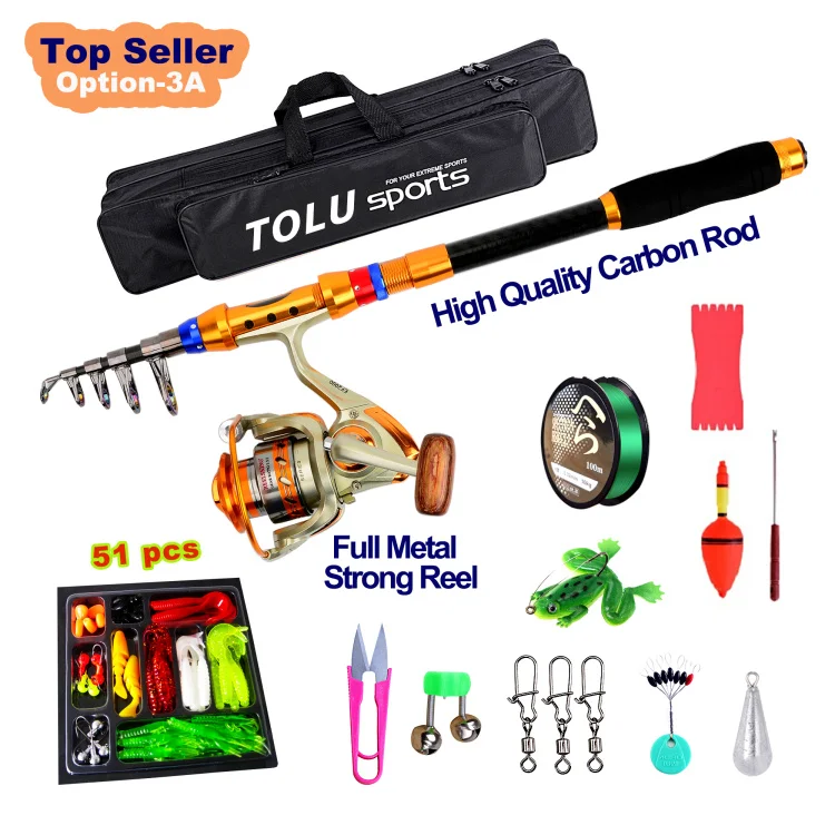 

Hot Sale Top Seller Spinning Telescopic Fishing Rod and Reel Combo Kit Set with Line Lures Hooks Reel water play equipment