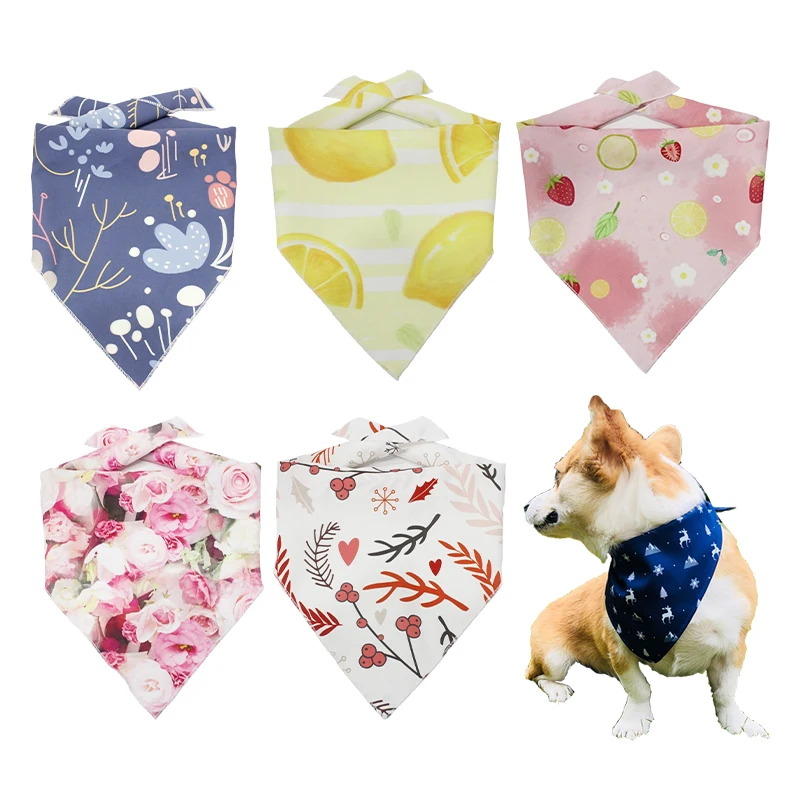 

Free sample pet manufacturer custom print logo dog bandana scarf wholesale, Any color is ok