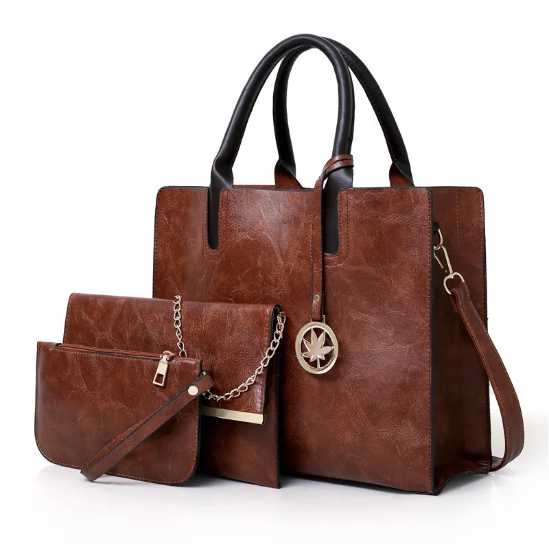 

latest PU Leather Tote Bags Ladies Shoulder Bag Messenger Bag Purse Sac a Main 3Pcs/Set women set handbags