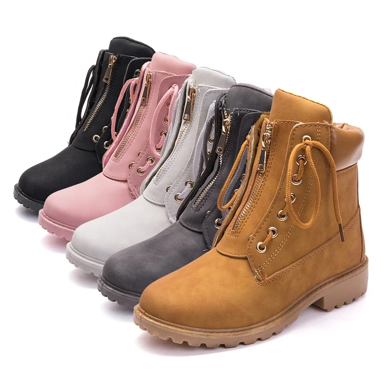 

2019 fashion winter non leather boots women shoes flat ankle matin boots ladies
