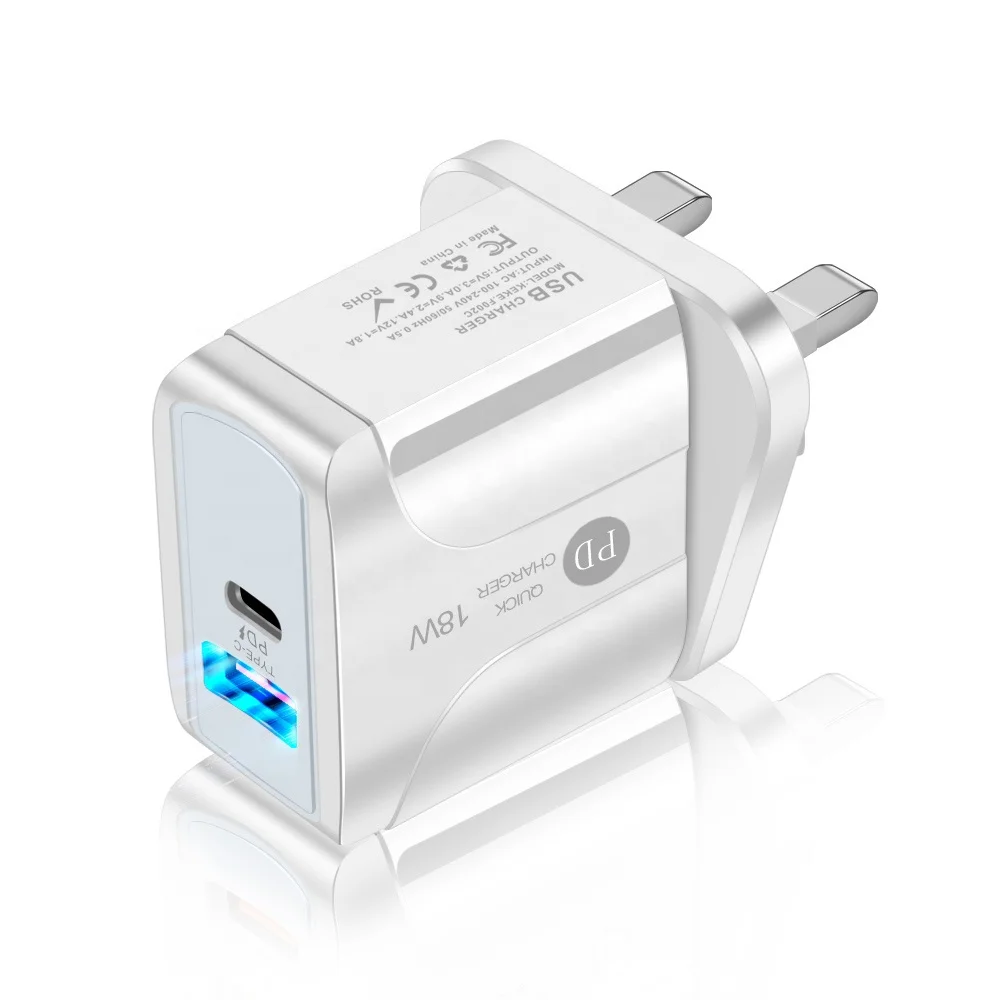

Dual Port PD Charger USB C Wall Adapter Fast Charge 3.0 USBC Phone Charger Uk Plug PD 20w USB Type C Fast Wall Charger Adapt