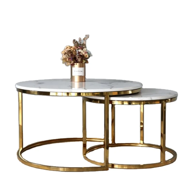 
SANQIANG metal marble coffee table silver glass round mirrored coffee table  (62019749878)