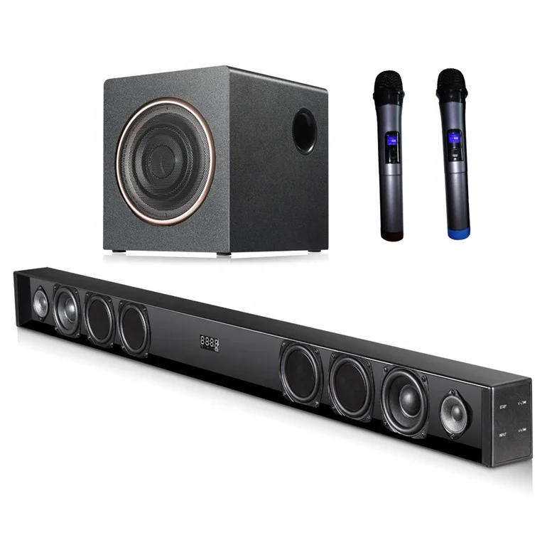 

Factory Hotsale Ebay Amazon 2.1 Big Home Theatre System Soundbar TV Sound Bar With Subwoofer Cost Price, Black