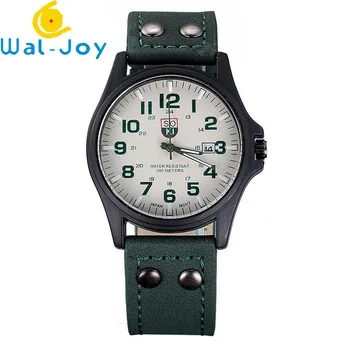 

WJ-4612 SOKI New Sports Watch Man Luxury Leather Sport Watches Men, Black black, green white, orange black, black white, brown black