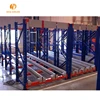 Gravity Feed Shelving Steel Pallet Rack Blue and Orange Pallet Racking
