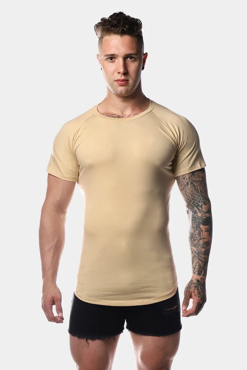 custom logo t shirt muscle fit men t shirt scoop t shirt