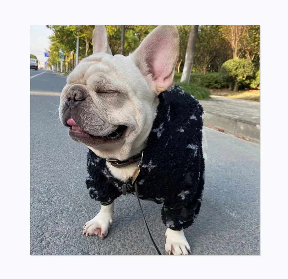 

Luxury Brand Classic Logo Printing Design Super Warm Lamb Velvet Pet Clothes Dog Jacket Winter