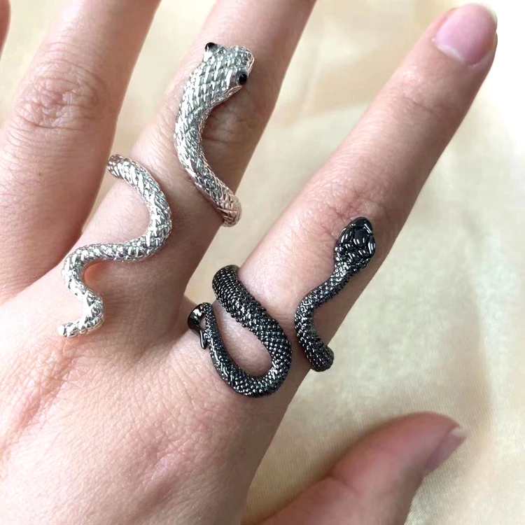 

Jialin jewelry new fashion 2021 ins custom ring open snake ring finger rings men charm hip hop jewelry