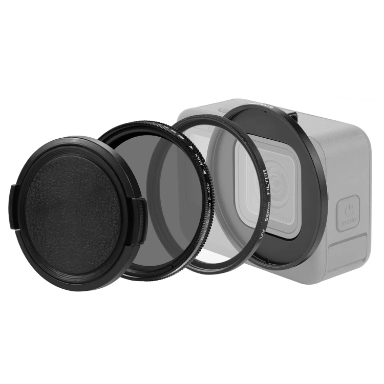 Factory Supply For GoPro Hero11 HERO10 HERO9 PULUZ 52mm UV ND2-400 Camera Lens Filter with Adapter Ring