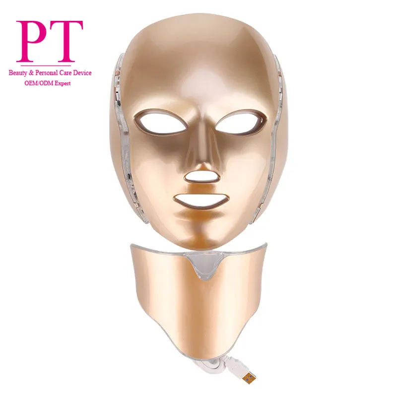 

7 Color Skin Rejuvenation Therapy LED Photon Mask Neck Care Anti Aging Skin Tightening Wrinkles