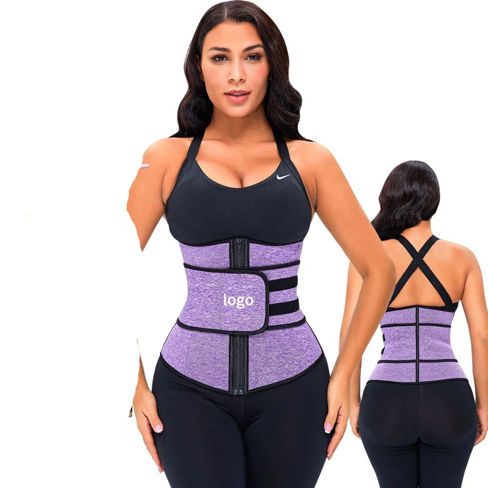 

Purple Velcro Faja Adjustable Neoprene Waist Trainer Corsets For Gym